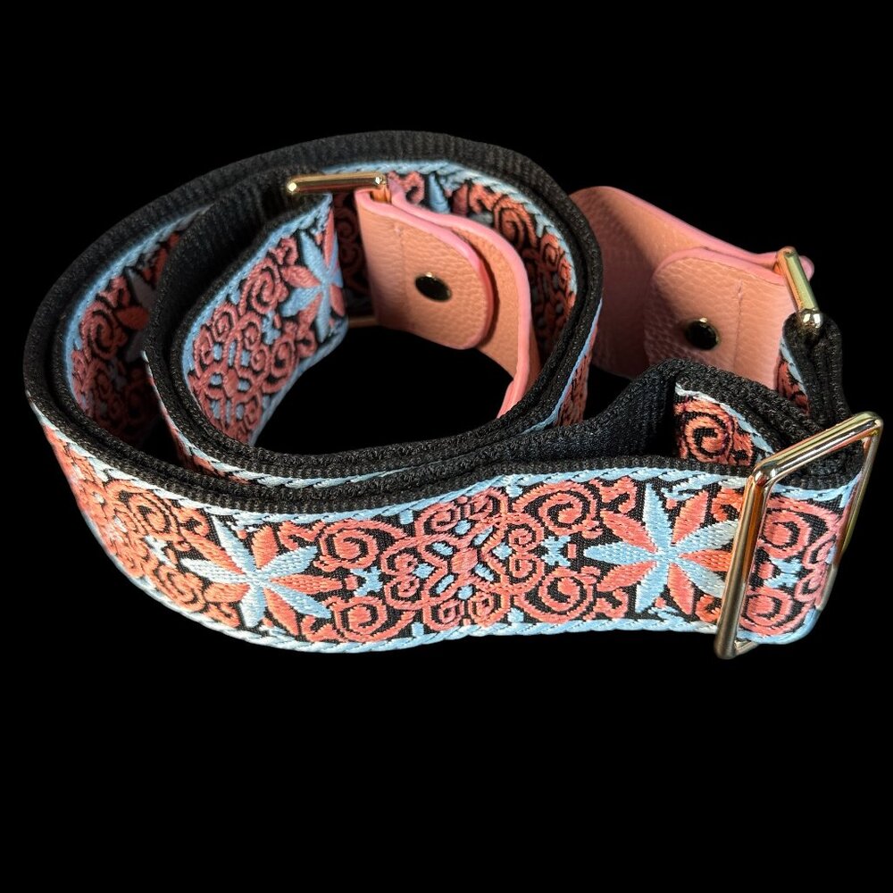 Sharif Legacy Leather Embroidered Shoulder Crossbody Saddle Bag - Sample Bag - Picture 14 of 15